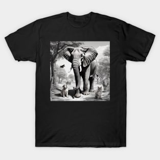 Elephant ,Painting , Poster , jungle safari T-Shirt